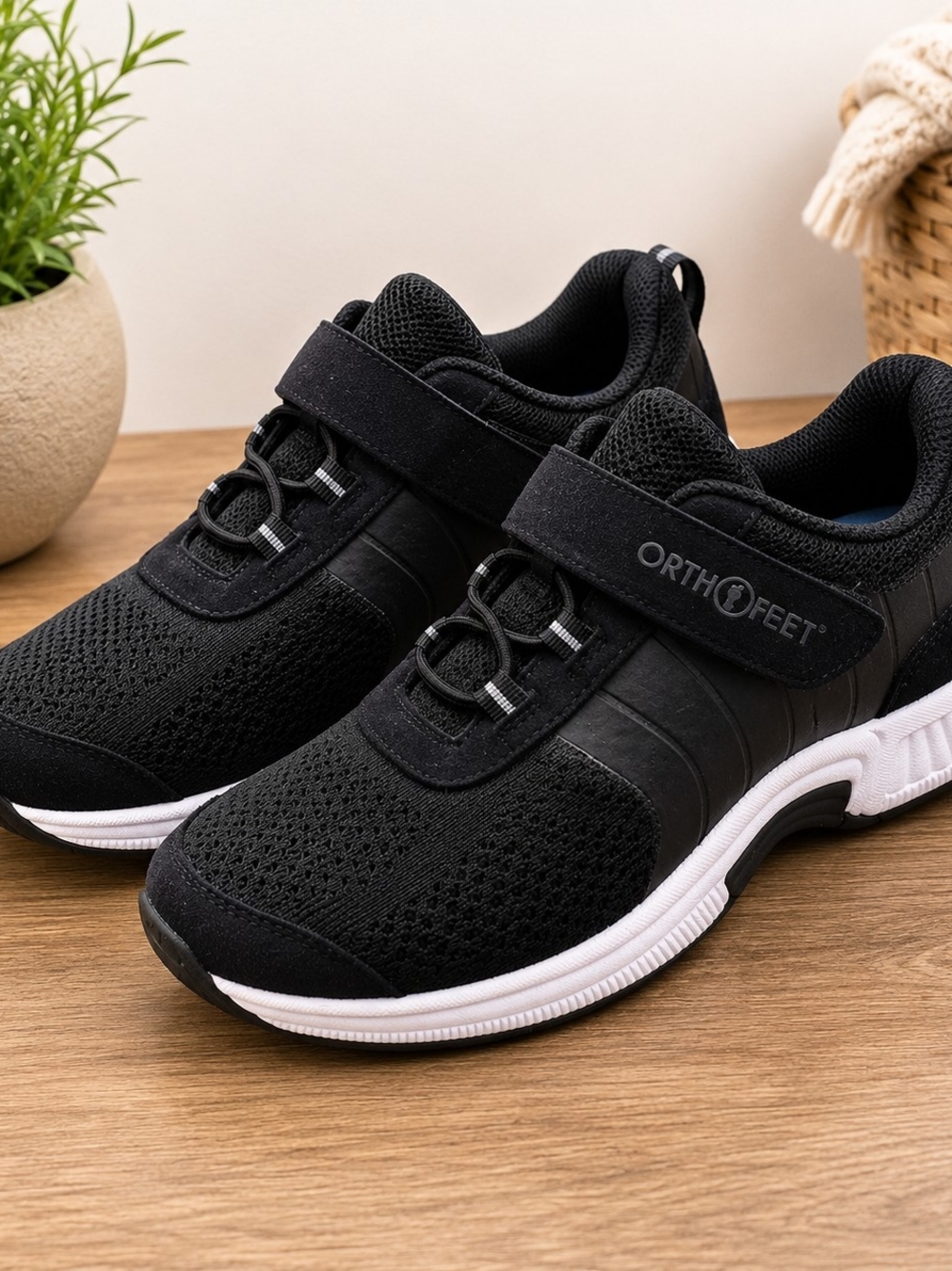 OrthoFeet Joelle Black Womens 8 Medium Orthopedic Walking Shoes Comfy Dr Scholls